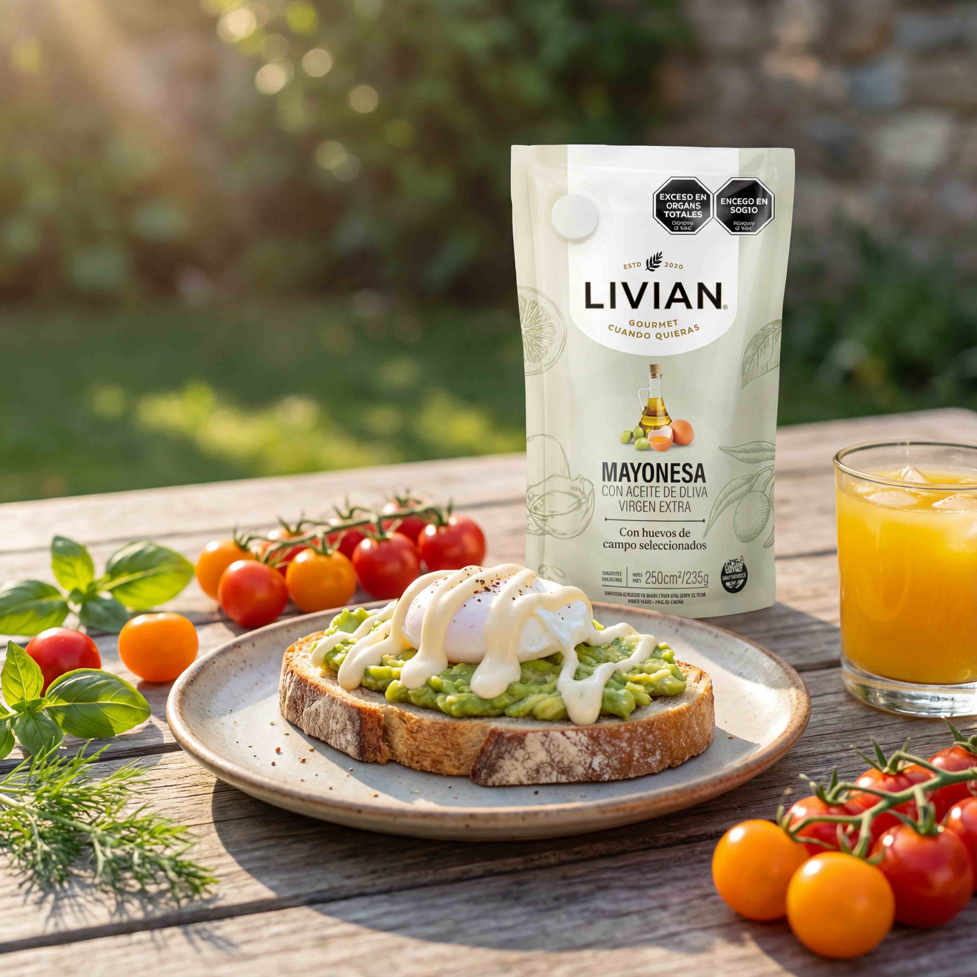 Lifestyle con tostada de aguacate