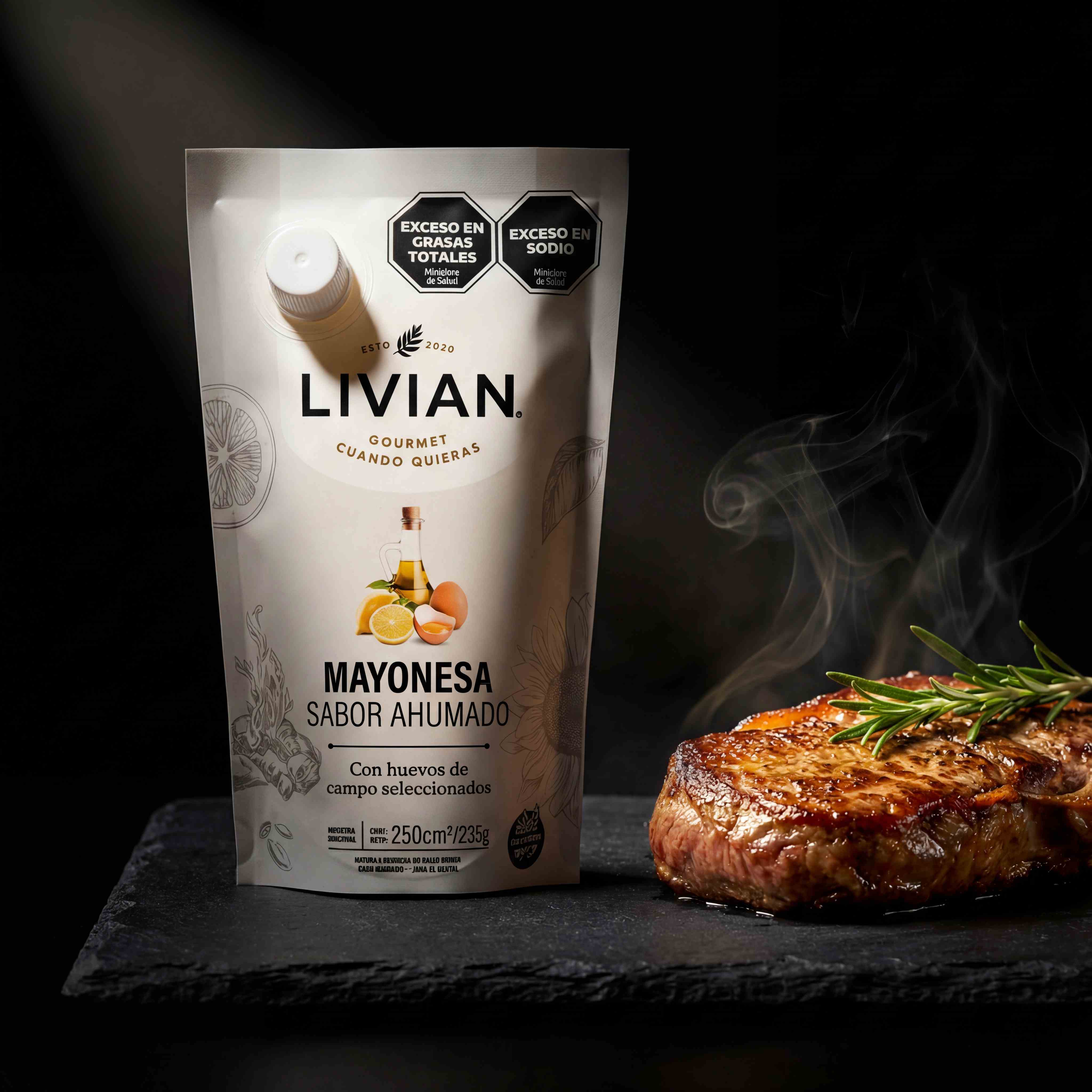 Mayonesa ahumada con carne