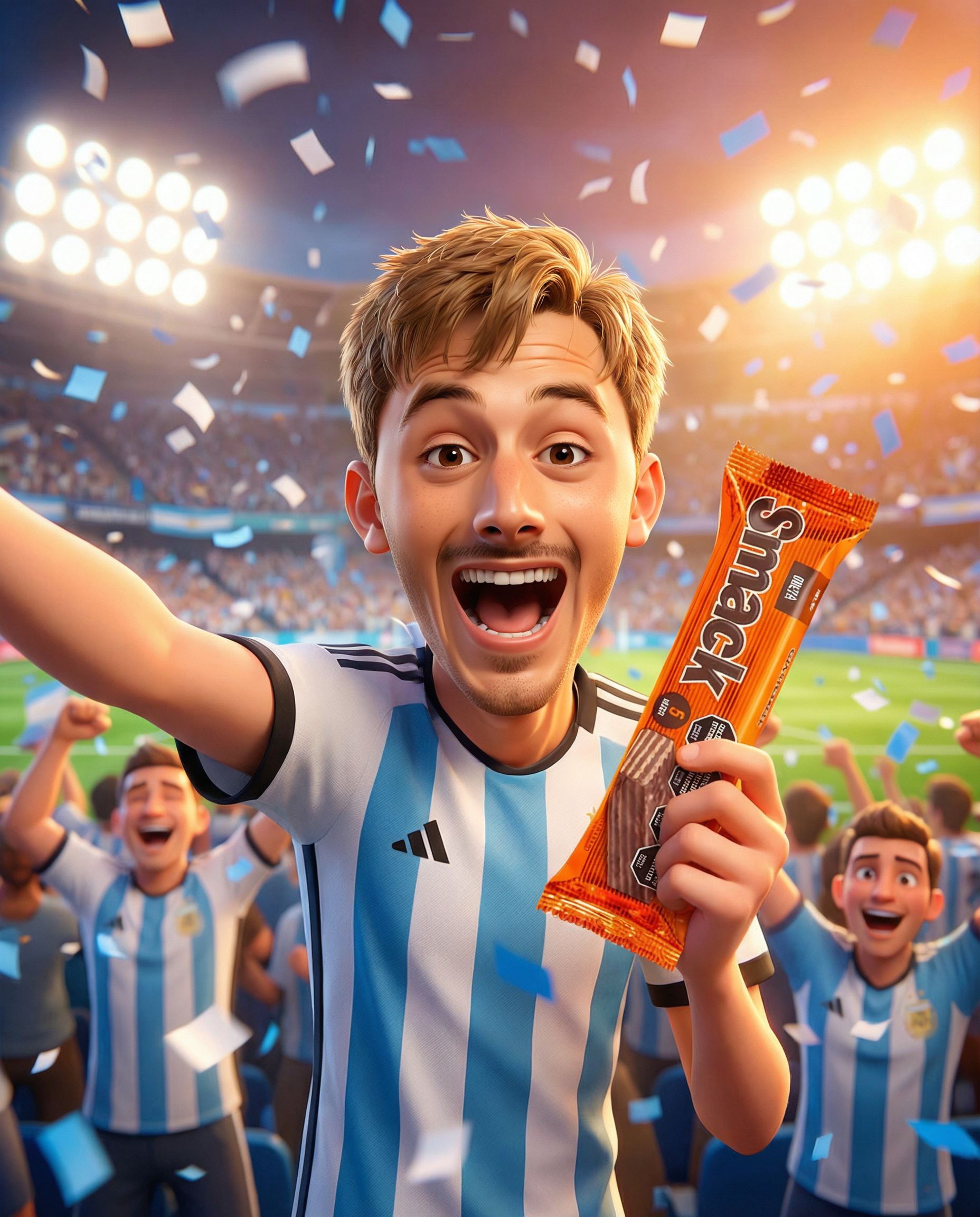 Personaje 3D en estadio